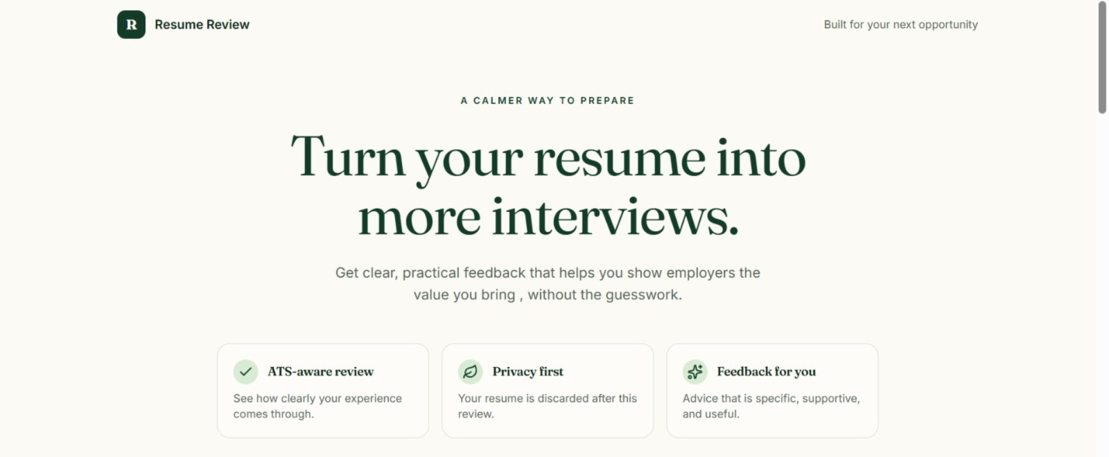Resume Review Buddy interface